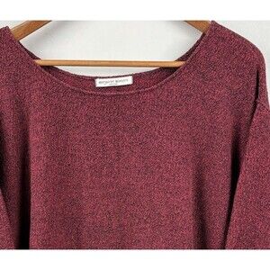Margaret Winters New York Sweater Medium Red/Black Cotton Blend Crewneck Texture
